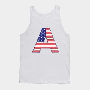 American Embroidered Font Tank Top